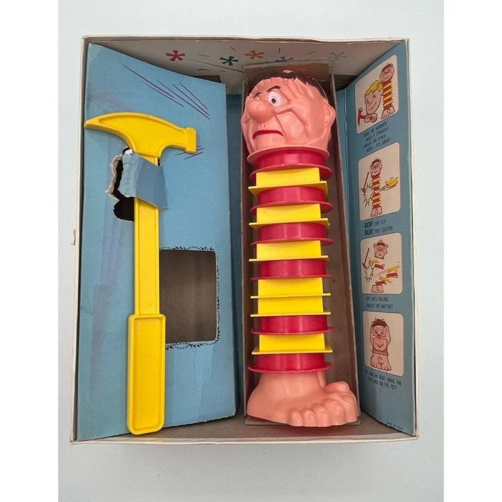Vintage‎ 1965 Milton Bradley BASH! Game complete Knockout Hammer